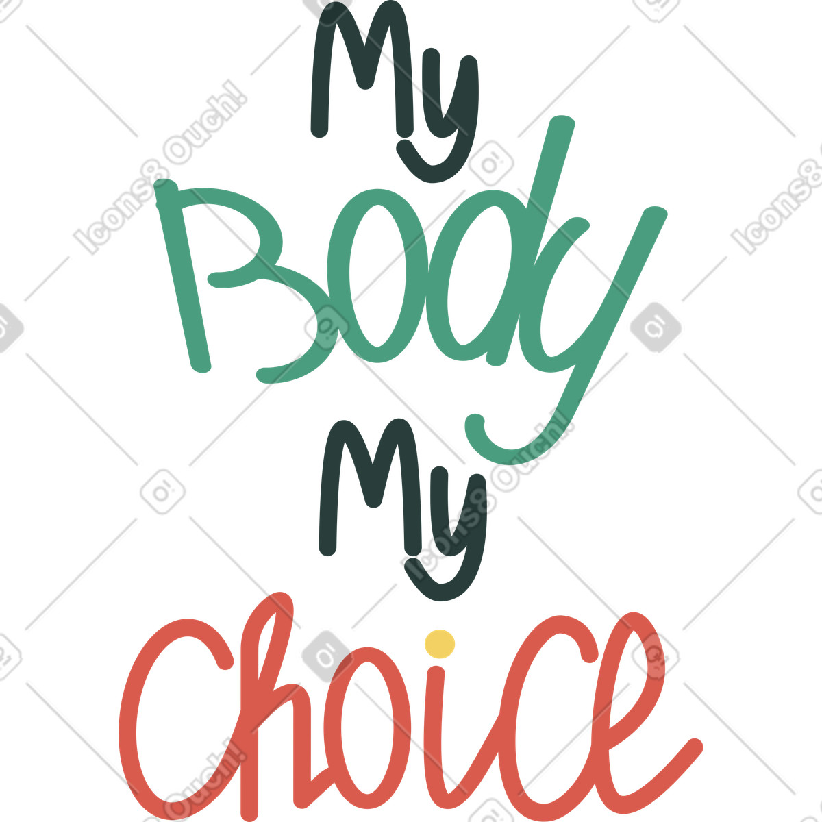 My body choice illustration in Macaroni style download in PNG, SVG