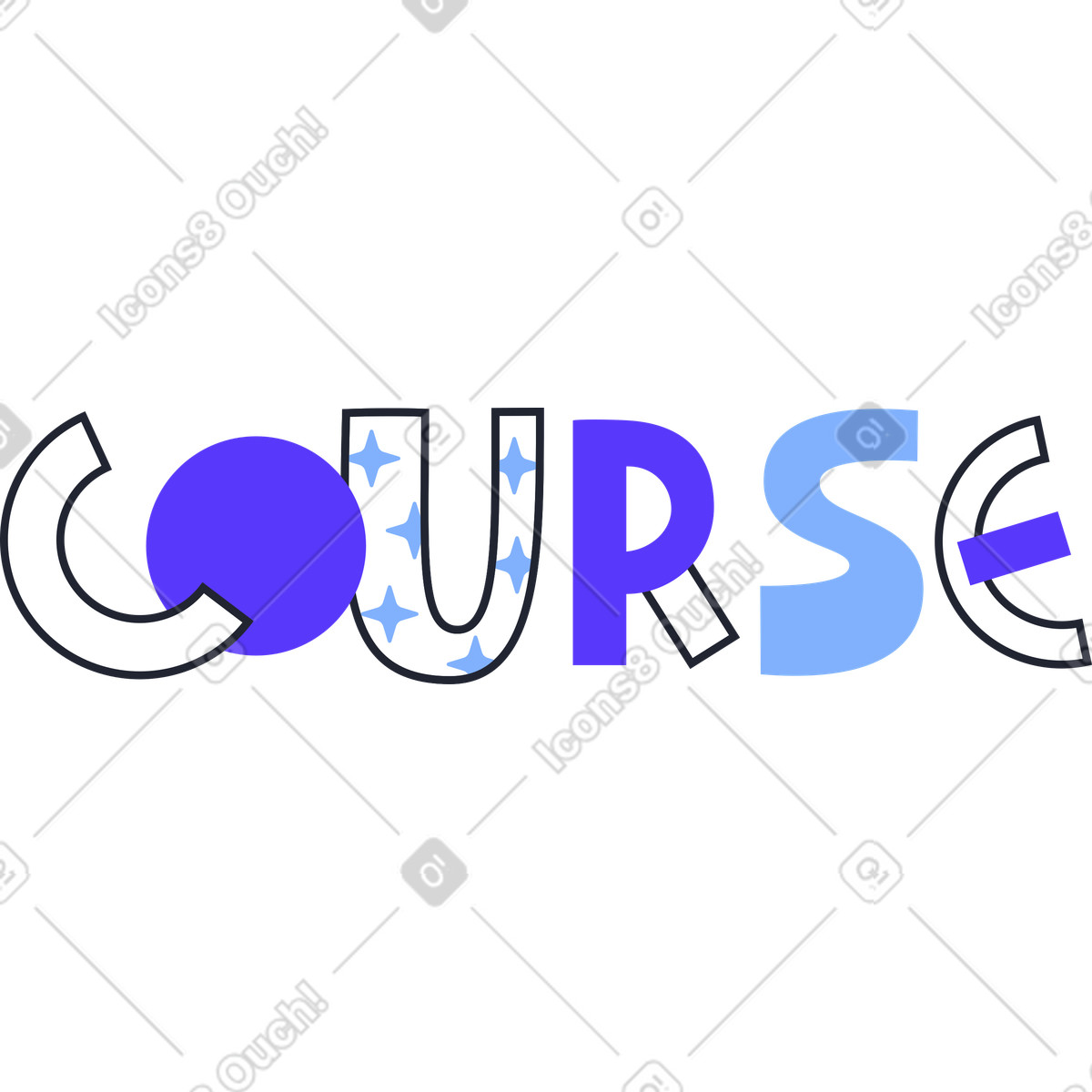Иллюстрация Lettering multicolored course в стиле Pablita — скачать в форматах PNG, SVG
