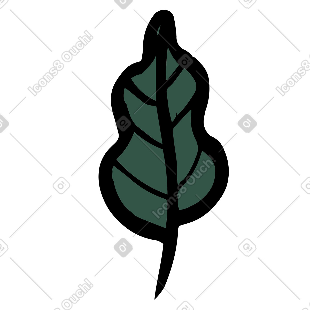 Scandi 스타일의 잎 일러스트레이션 PNG, SVG 다운로드
