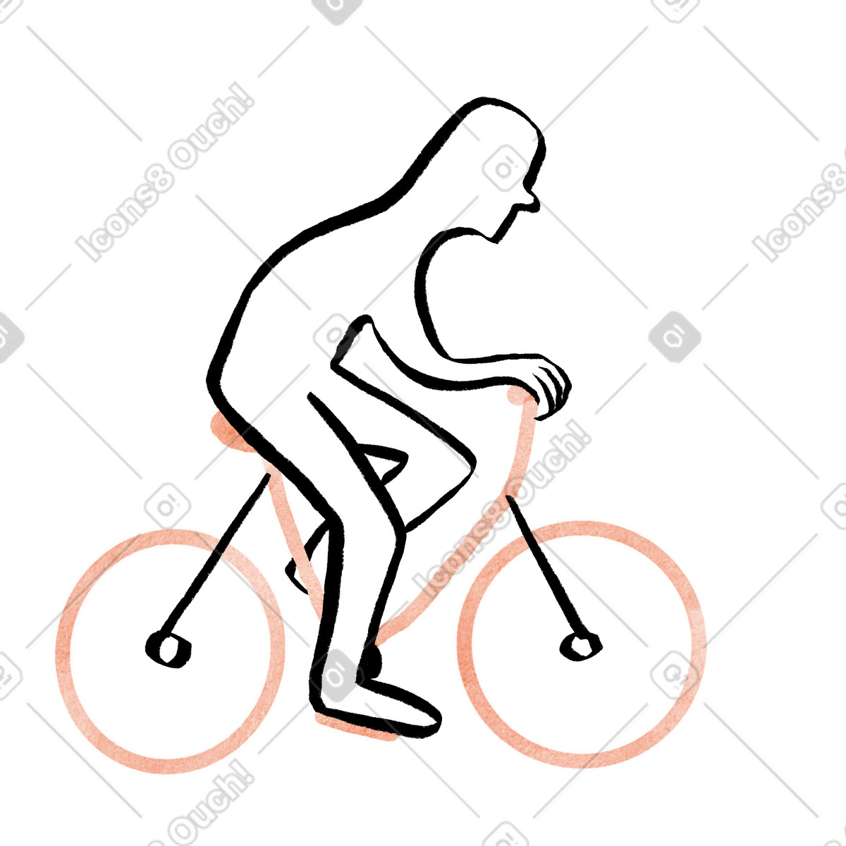 Ilustración animada Persona en bicicleta, desplazamientos y transporte ecológicos, estilo de vida saludable fitness Hand-drawn animation a descargar GIF, Lottie (JSON), AE