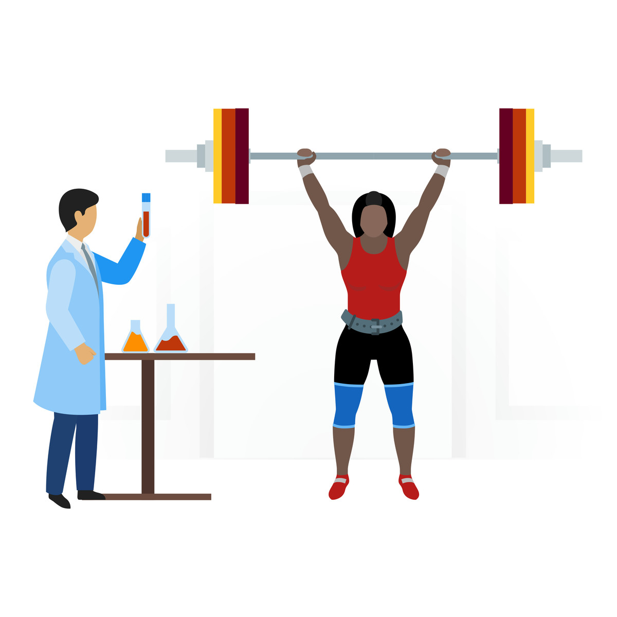 Athlete using doping to gain strength-Illustration im Fogg-Stil als Download in PNG, SVG