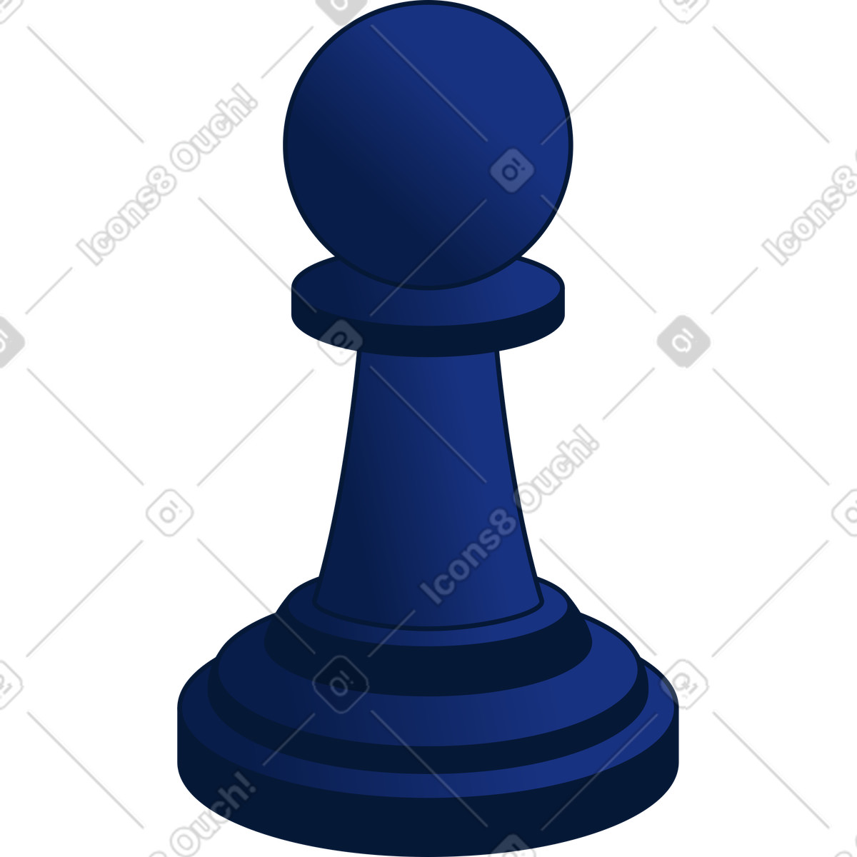 Black pawn illustration in Neat style download in PNG, SVG