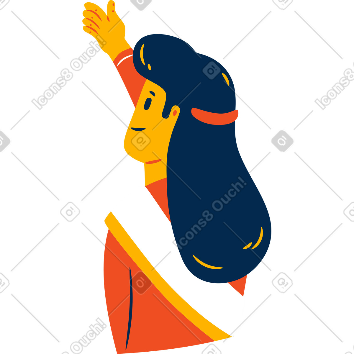 Indian woman illustration in Flame style download in PNG, SVG