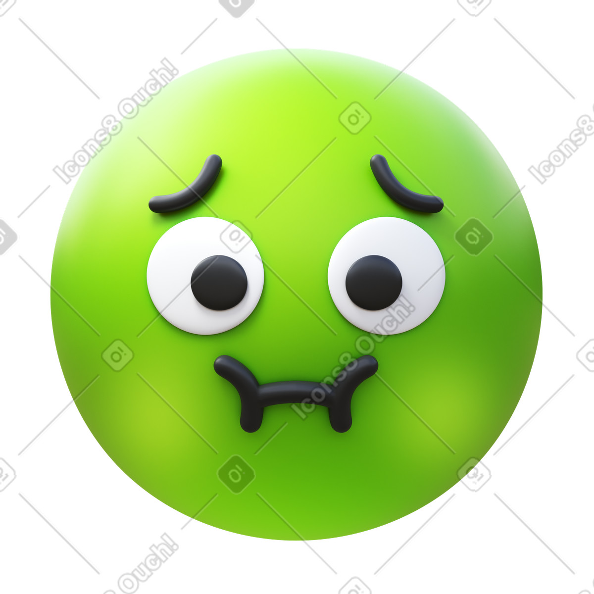 Ilustração de Emoji rosto enjoado em no estilo 3D Fluency para baixar em PNG, SVG
