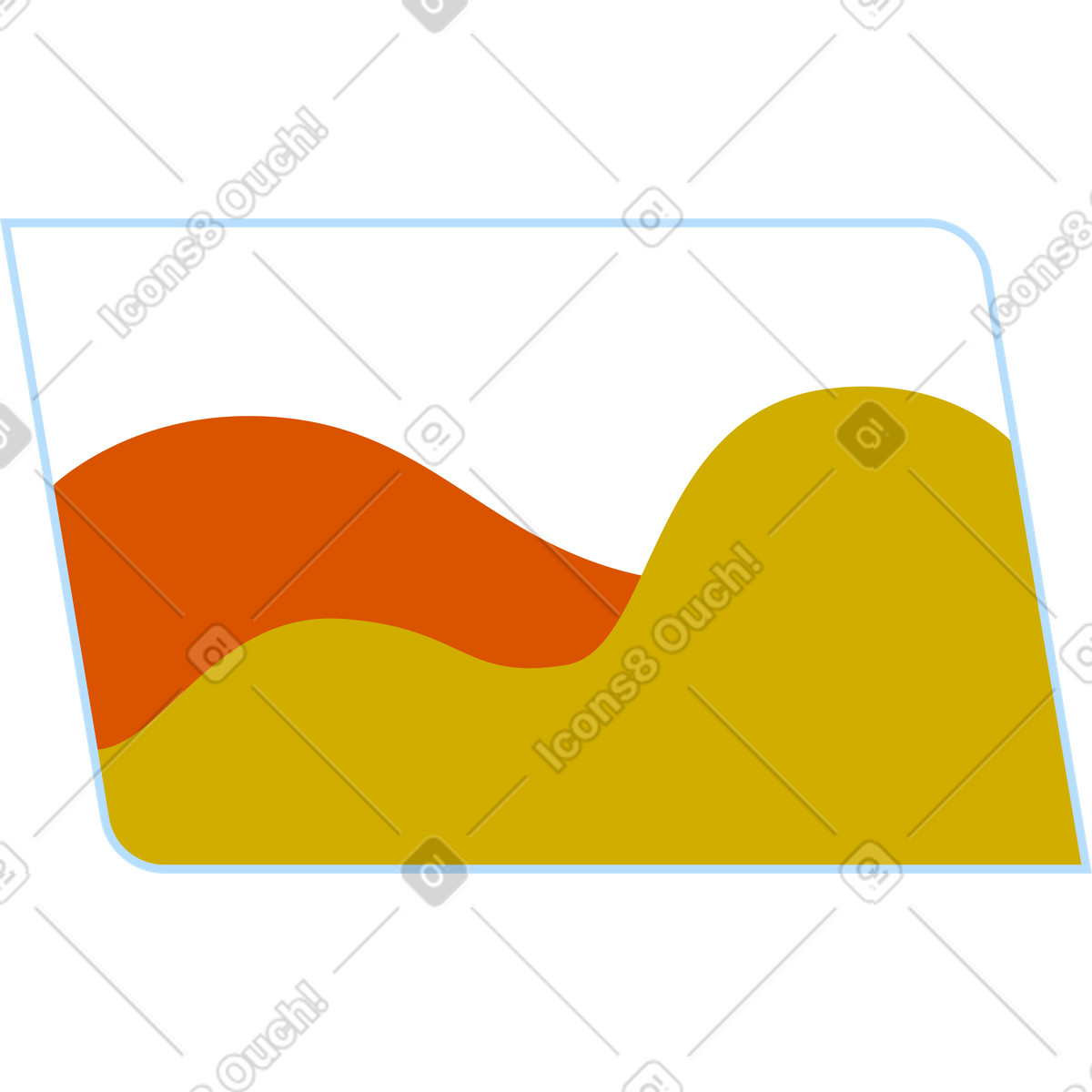 Wave graph illustration in Vector style download in PNG, SVG