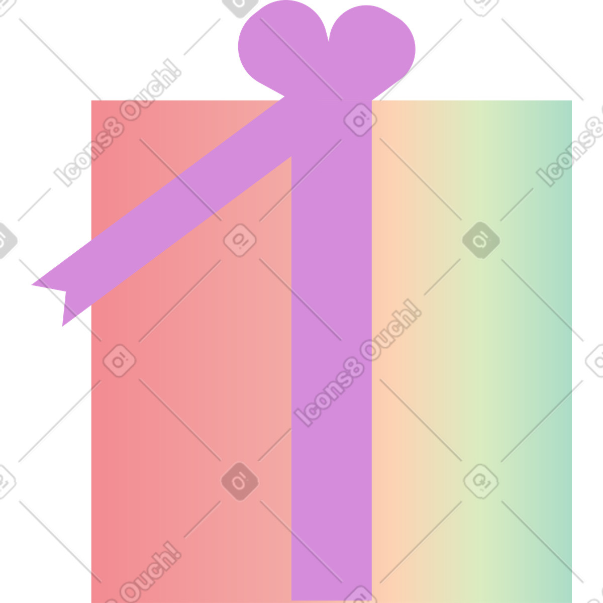 Illustration Coffret cadeau avec noeud dans le style Marginalia à télécharger aux formats PNG, SVG