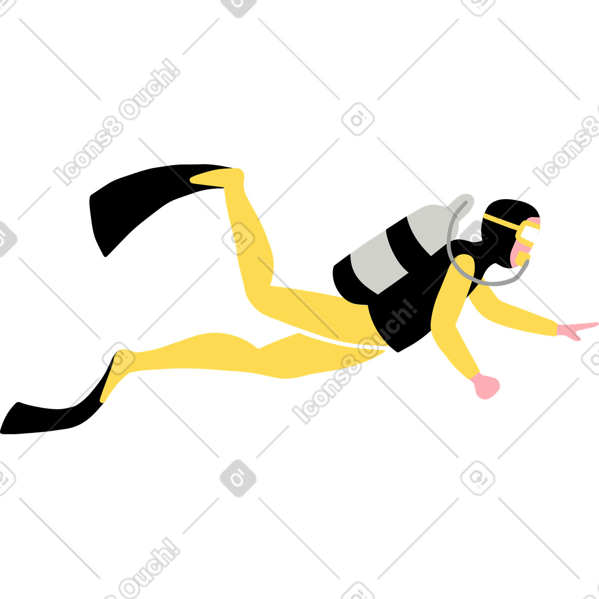 Diver illustration in PNG, SVG