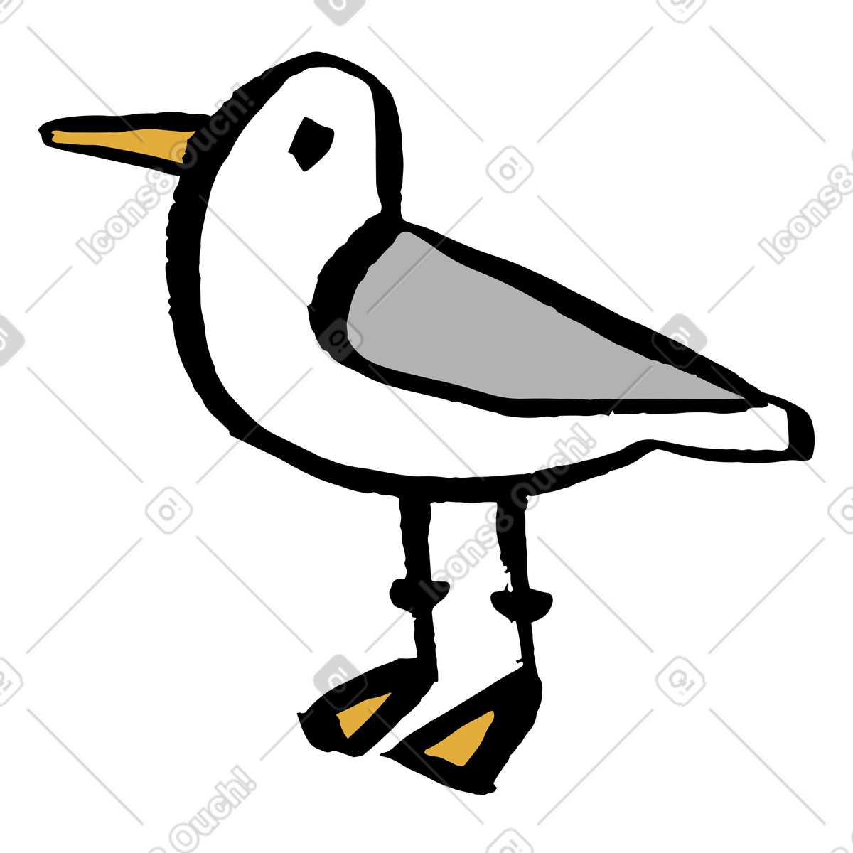 Illustration Mouette dans le style Scandi à télécharger aux formats PNG, SVG