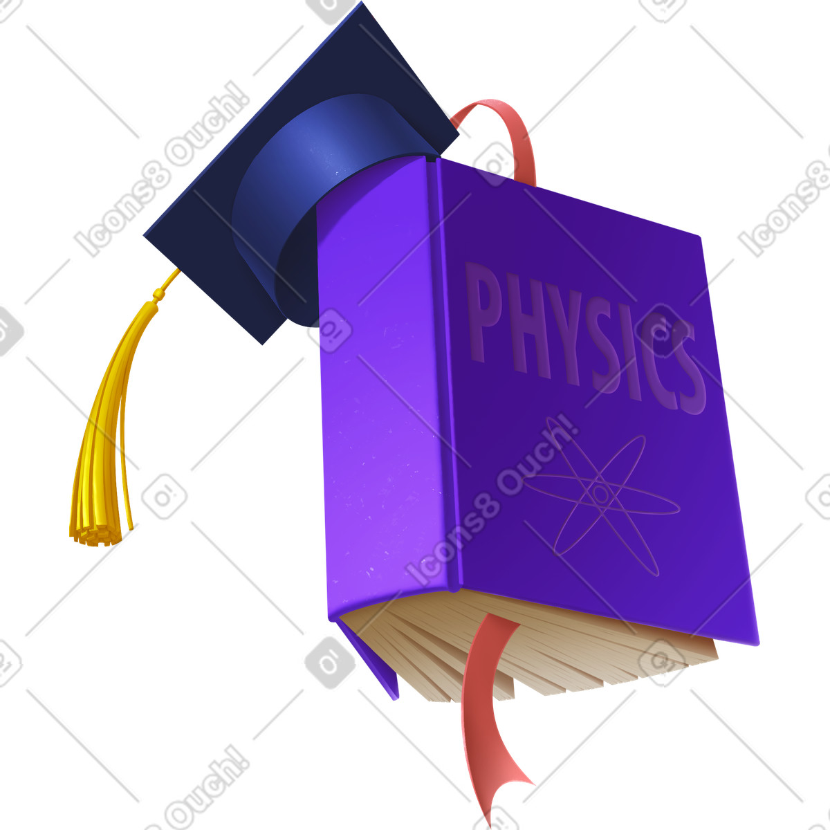 Ilustración Physics book with graduation cap en estilo Props a descargar en PNG y SVG