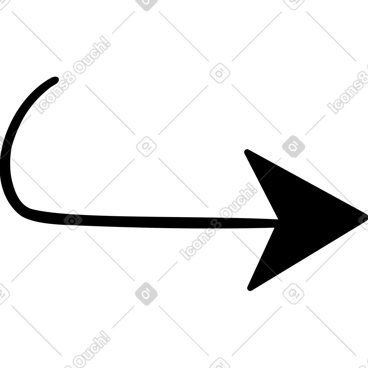 Twirl スタイルの 黒矢印右 のイラストをPNG、SVG形式でダウンロード