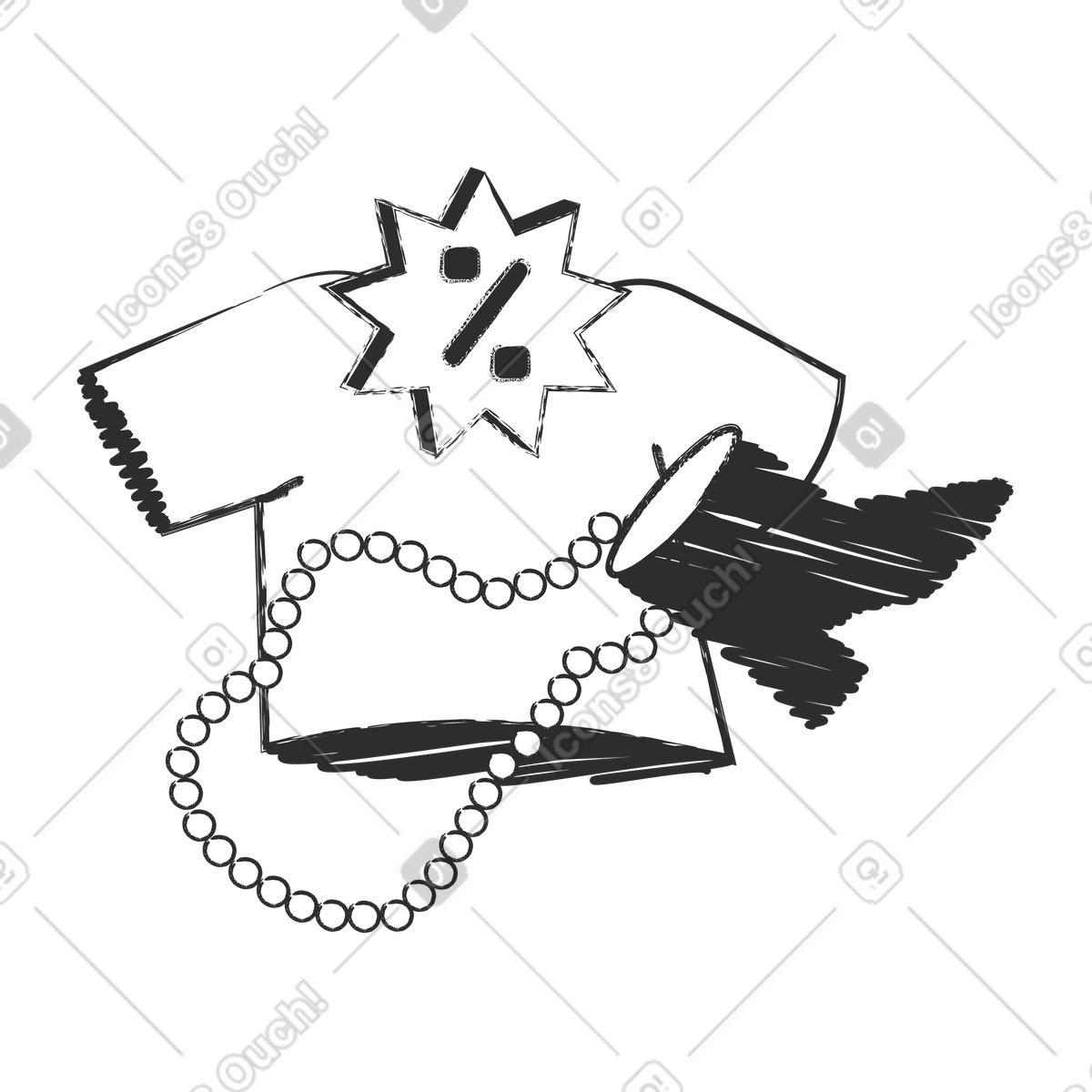 Abbigliamento e accessori in saldo illustrazione in stile Graphite scarica in PNG, SVG