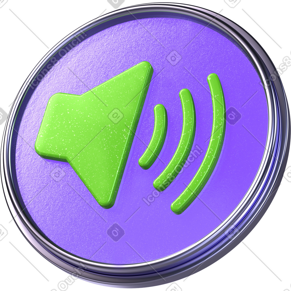 Ilustración Volumen de audio, icono notificación sonido, insignia señal del altavoz en estilo 3D Boost a descargar en PNG y SVG