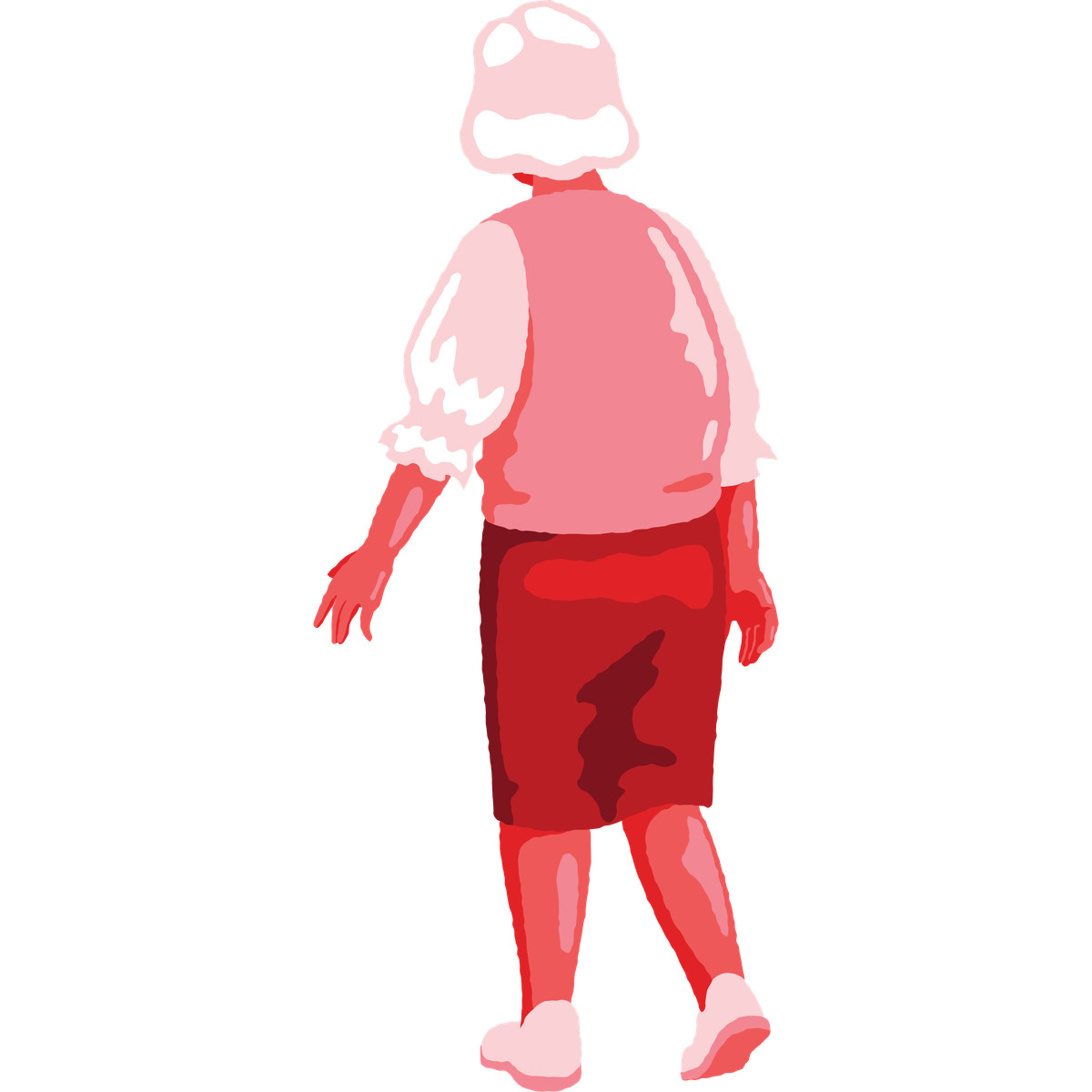 Cherry 스타일의 Old woman standing back 일러스트레이션 PNG, SVG 다운로드