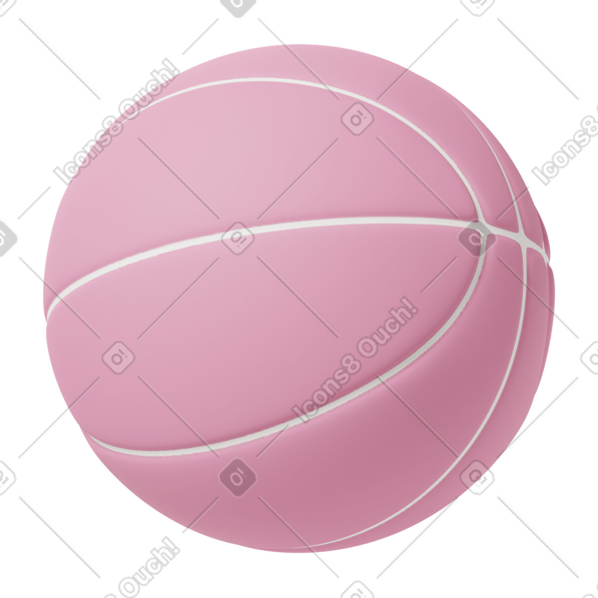 Basketball ball illustration in 3D Casual life style download in PNG, SVG