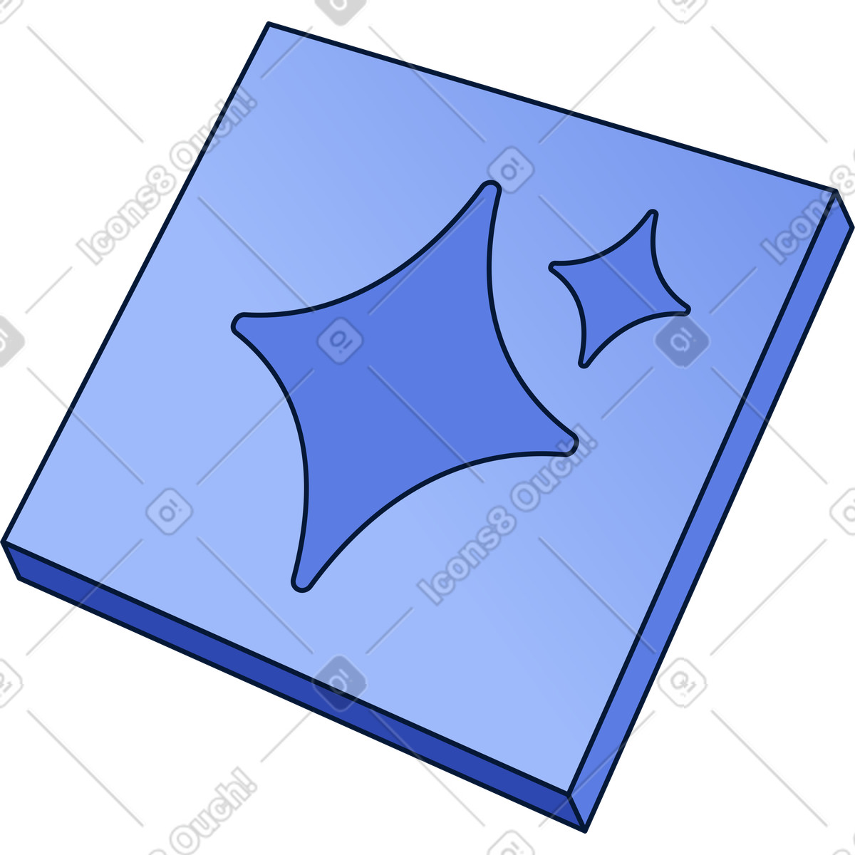 Tile with ai icon illustration in Neat style download in PNG, SVG