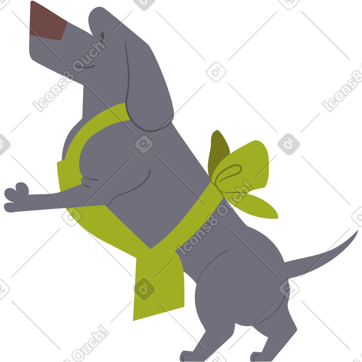 下载 Woof 风格的 腊肠犬在围裙 插画，支持 PNG、SVG 格式