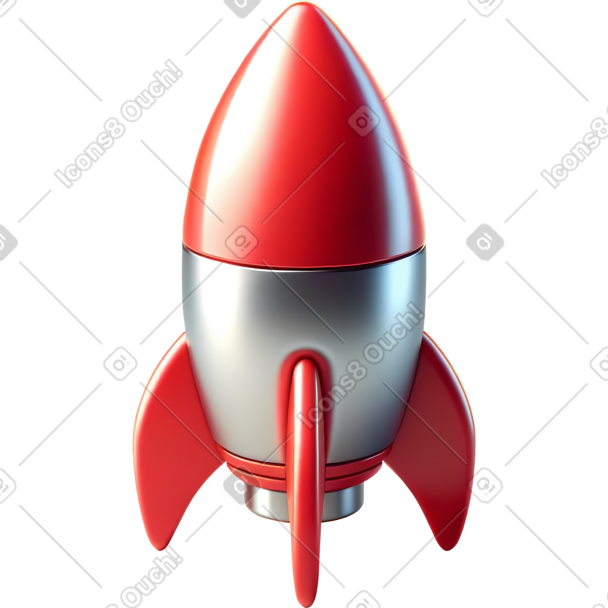 Rocket illustration in 3D Mini style download in PNG, SVG
