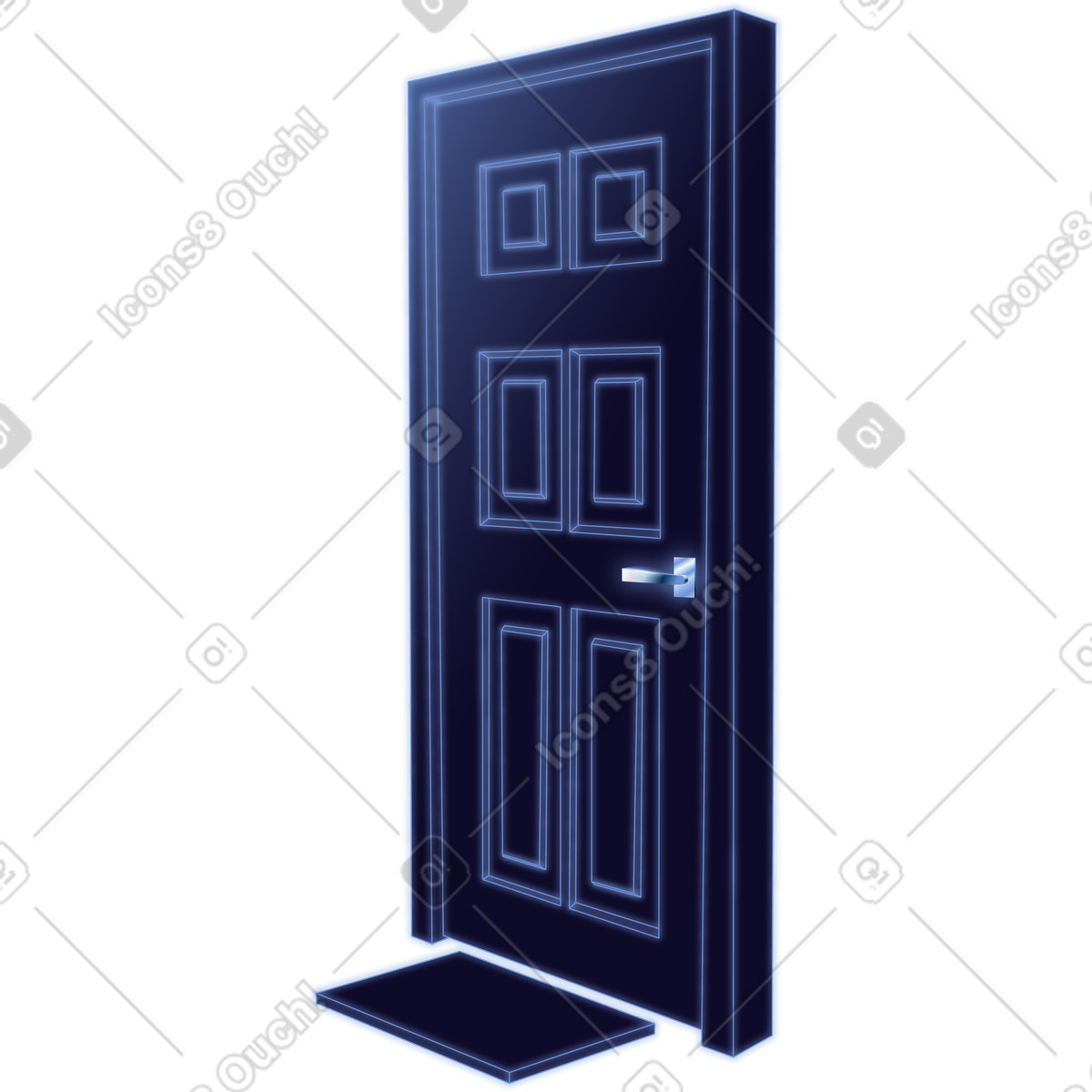 下载 Dimension 风格的 Closed door with floor mat for comfort and domestic living 插画，支持 PNG、SVG 格式