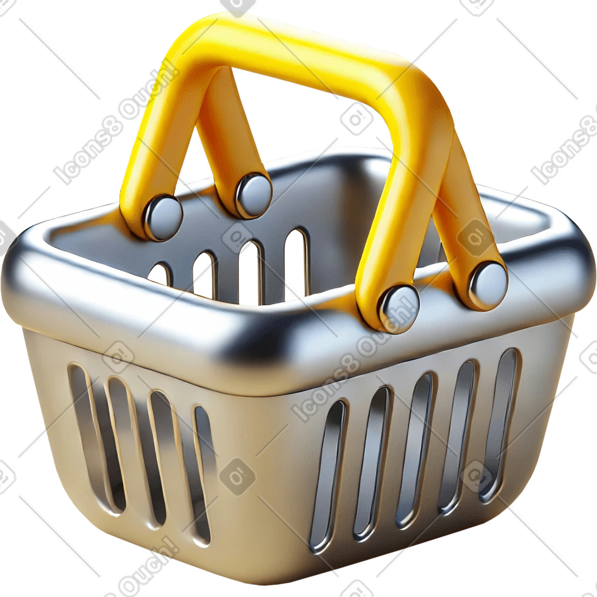 下载 3D Mini 风格的 购物篮 插画，支持 PNG、SVG 格式