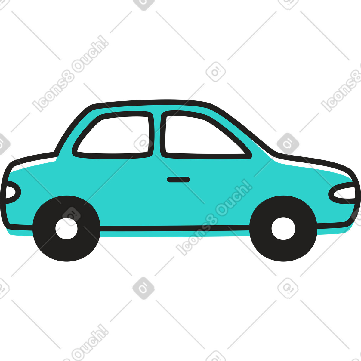 Car illustration in Little style download in PNG, SVG