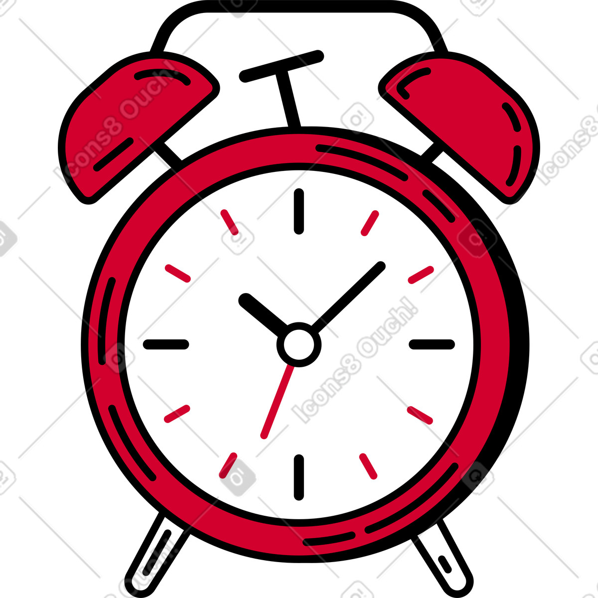Alarm clock illustration in Ruby style download in PNG, SVG