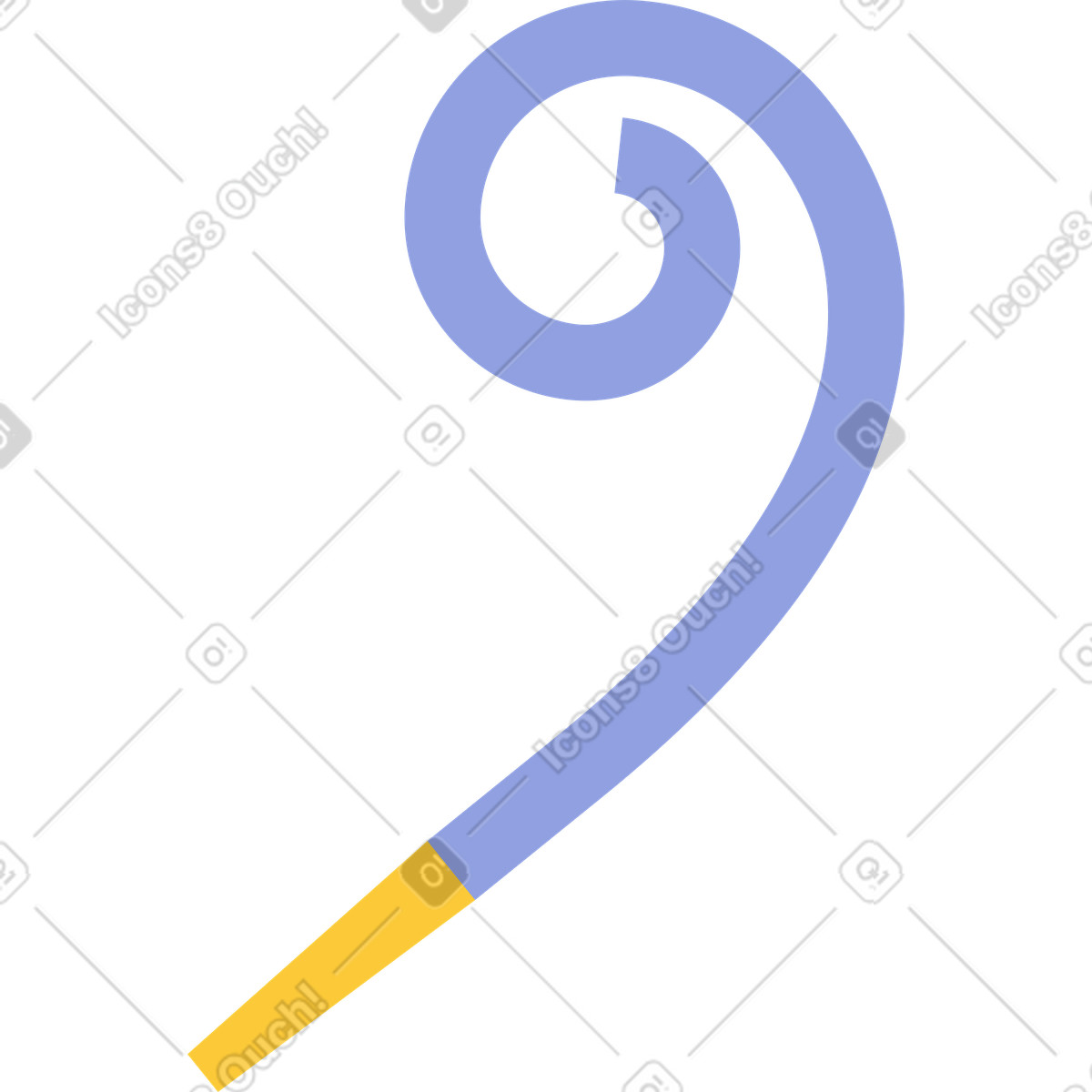 Party horn illustration in Juicy style download in PNG, SVG