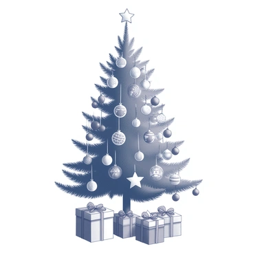 A Christmas tree standing tall in a festive setting. The tree is adorned with a variety of ornaments, each representing different cultures around the world. Some ornaments are shaped like traditional symbols, while others are crafted in unique designs reflecting the heritage of various nations. The tree is topped with a star, and the branches are lush and green, supporting the colorful decorations. Gifts are neatly placed around the base of the tree, inviting a sense of celebration and joy.