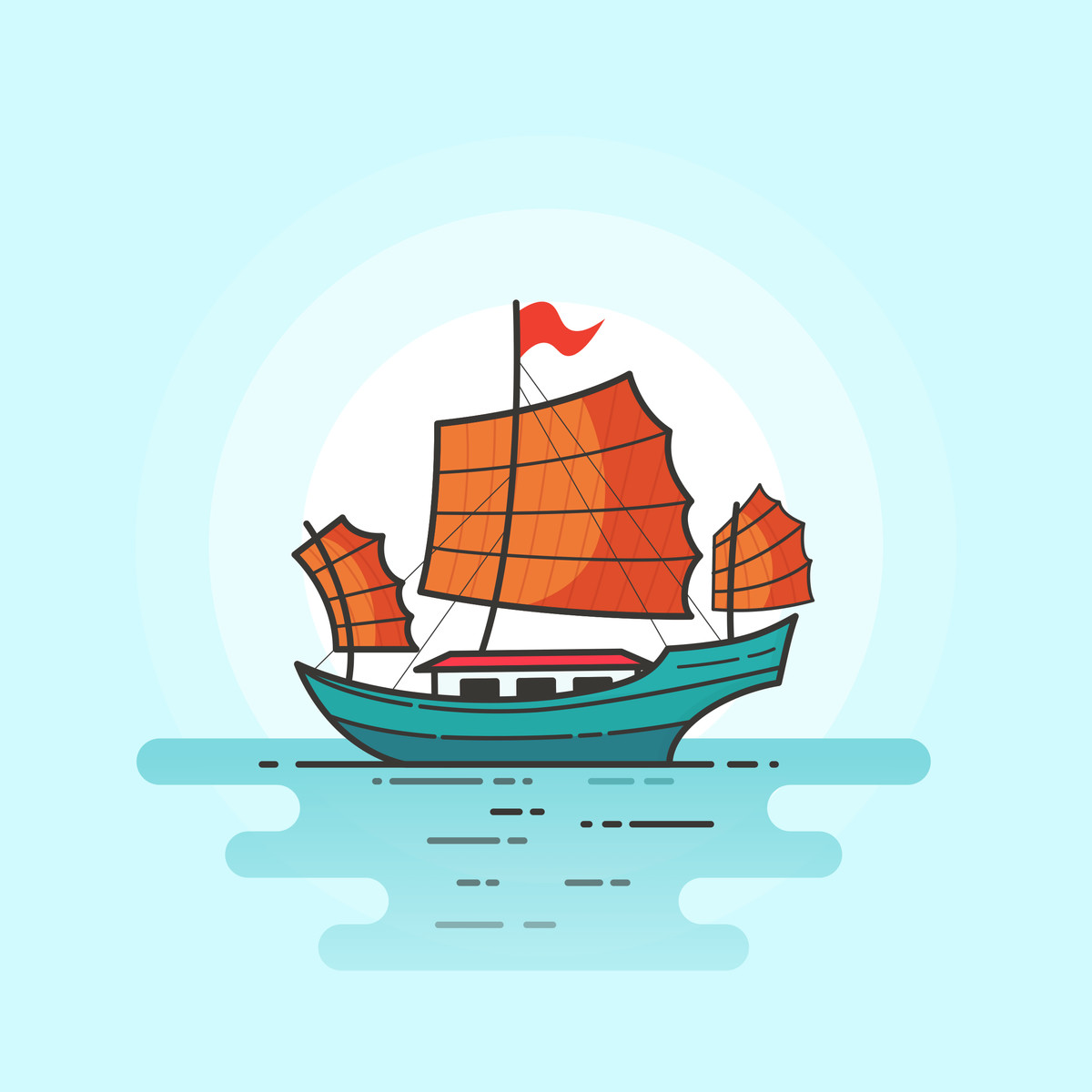 Schrottboot-Illustration im Gummy-Stil als Download in PNG, SVG