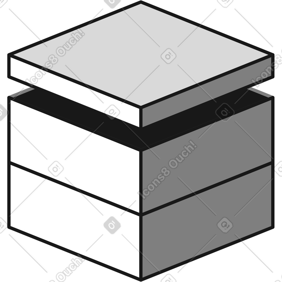 Box four-Illustration im Futuristic-Stil als Download in PNG, SVG