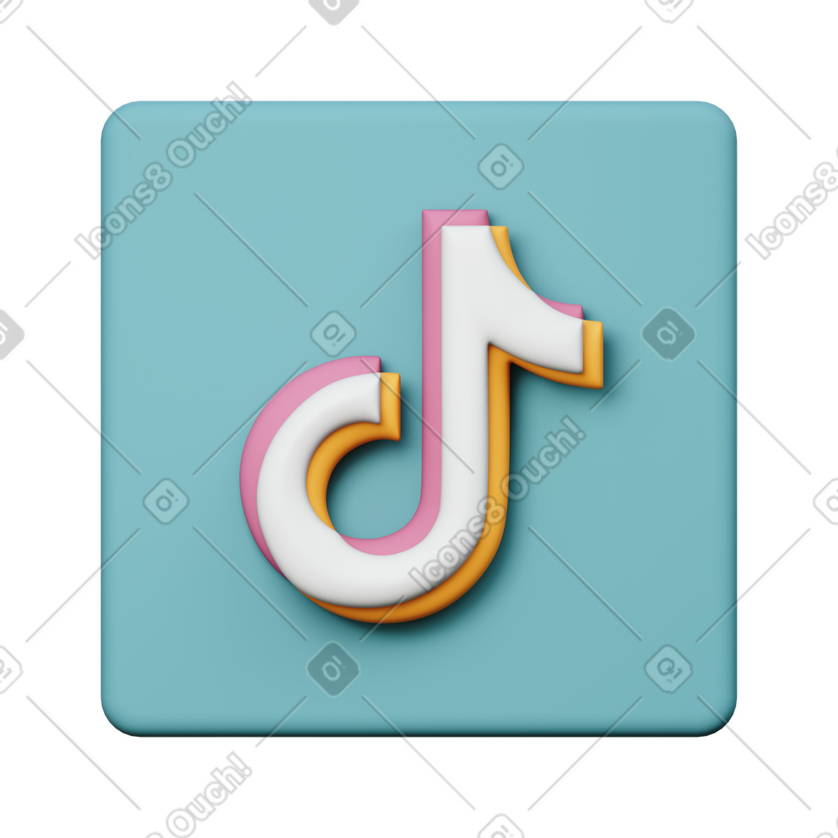 Ilustración Tiktok en estilo 3D Sugary a descargar en PNG y SVG