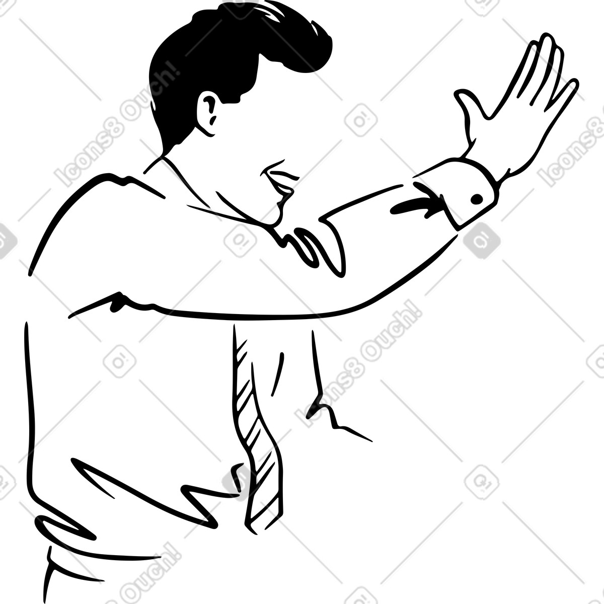 Ilustração de Homem dando high five em no estilo Line para baixar em PNG, SVG