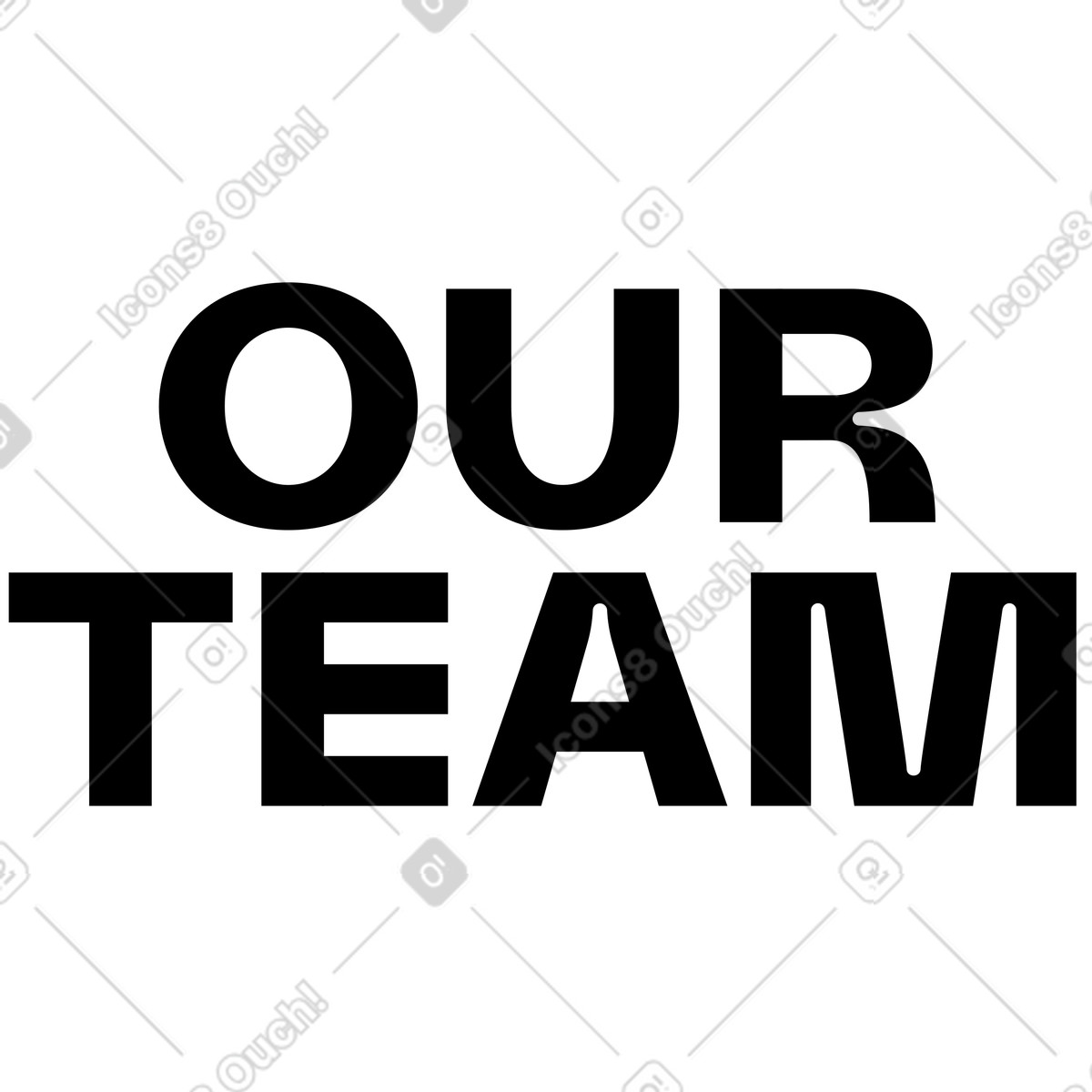 Schriftzug unseres teams-Illustration im Framework-Stil als Download in PNG, SVG