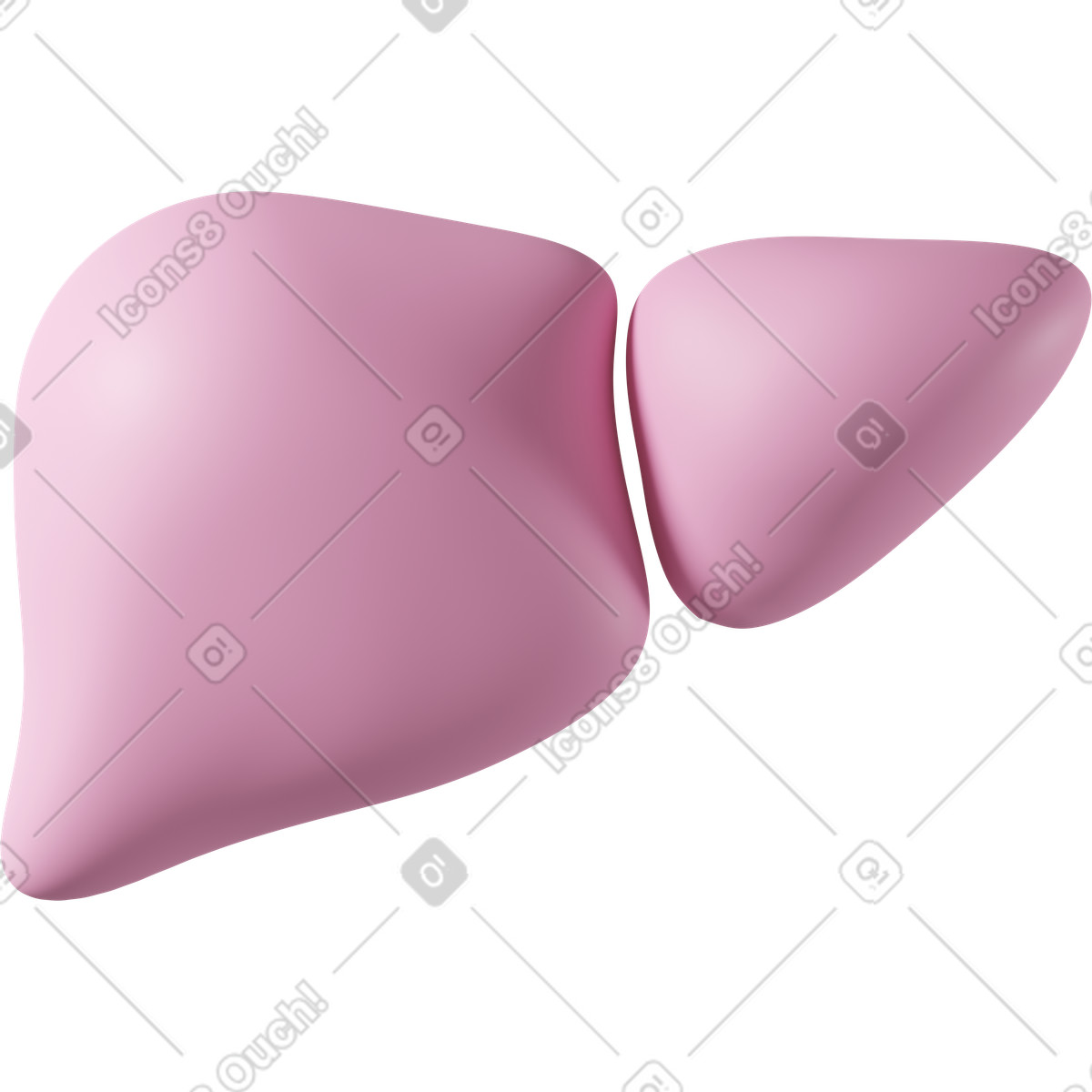 Pink liver illustrazione in stile 3D Casual life scarica in PNG, SVG