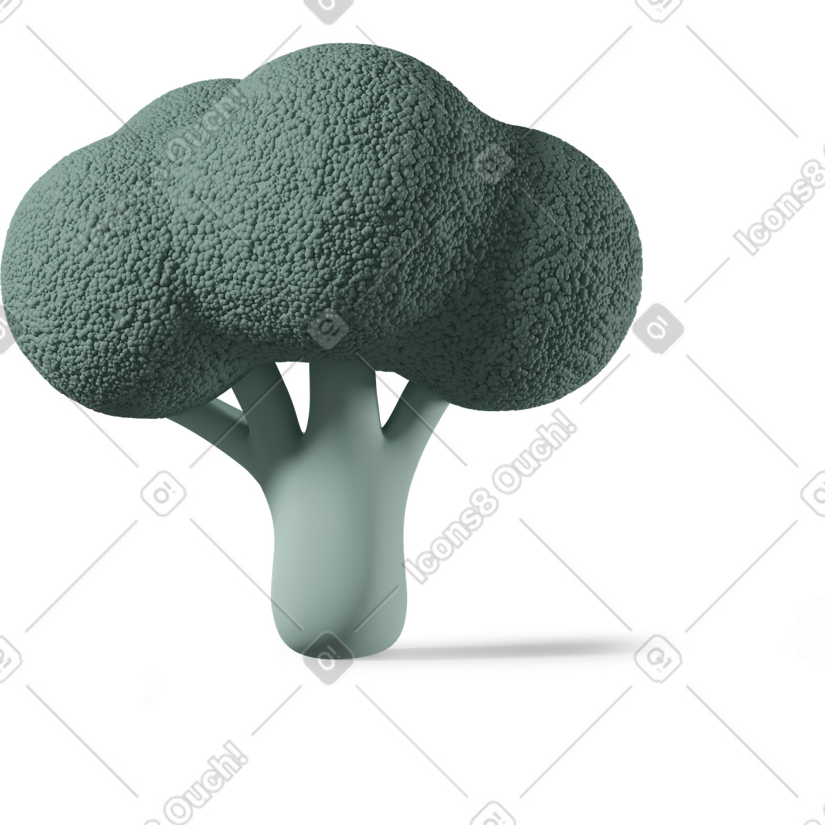 3D Casual life 스타일의 Green broccoli 일러스트레이션 PNG, SVG 다운로드