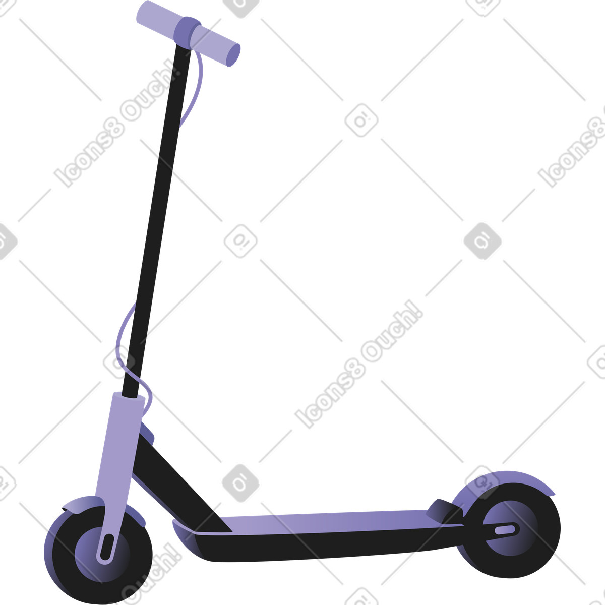 Ilustración Scooter electrico en estilo Coworking a descargar en PNG y SVG