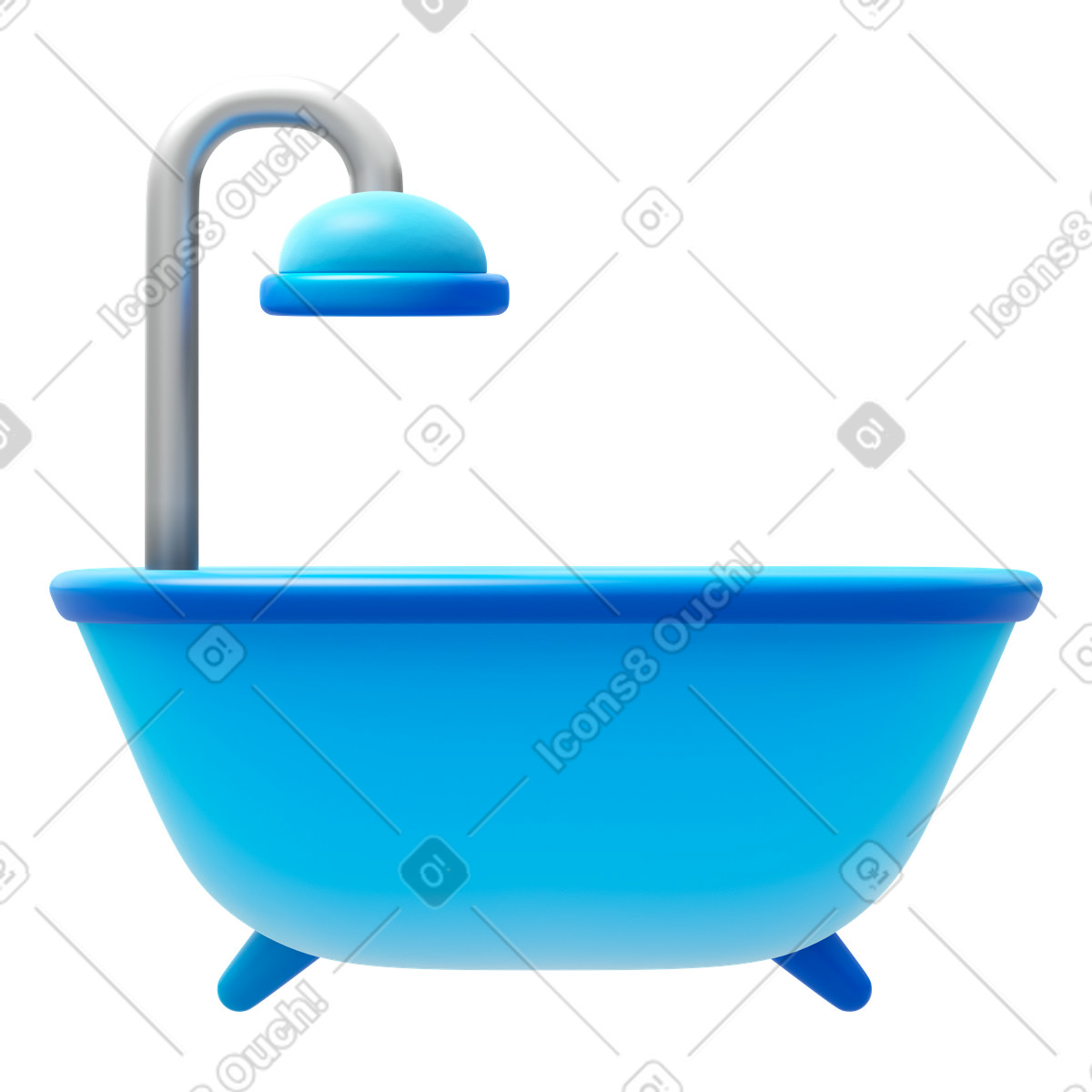 Иллюстрация Bathtub в стиле 3D Fluency — скачать в форматах PNG, SVG
