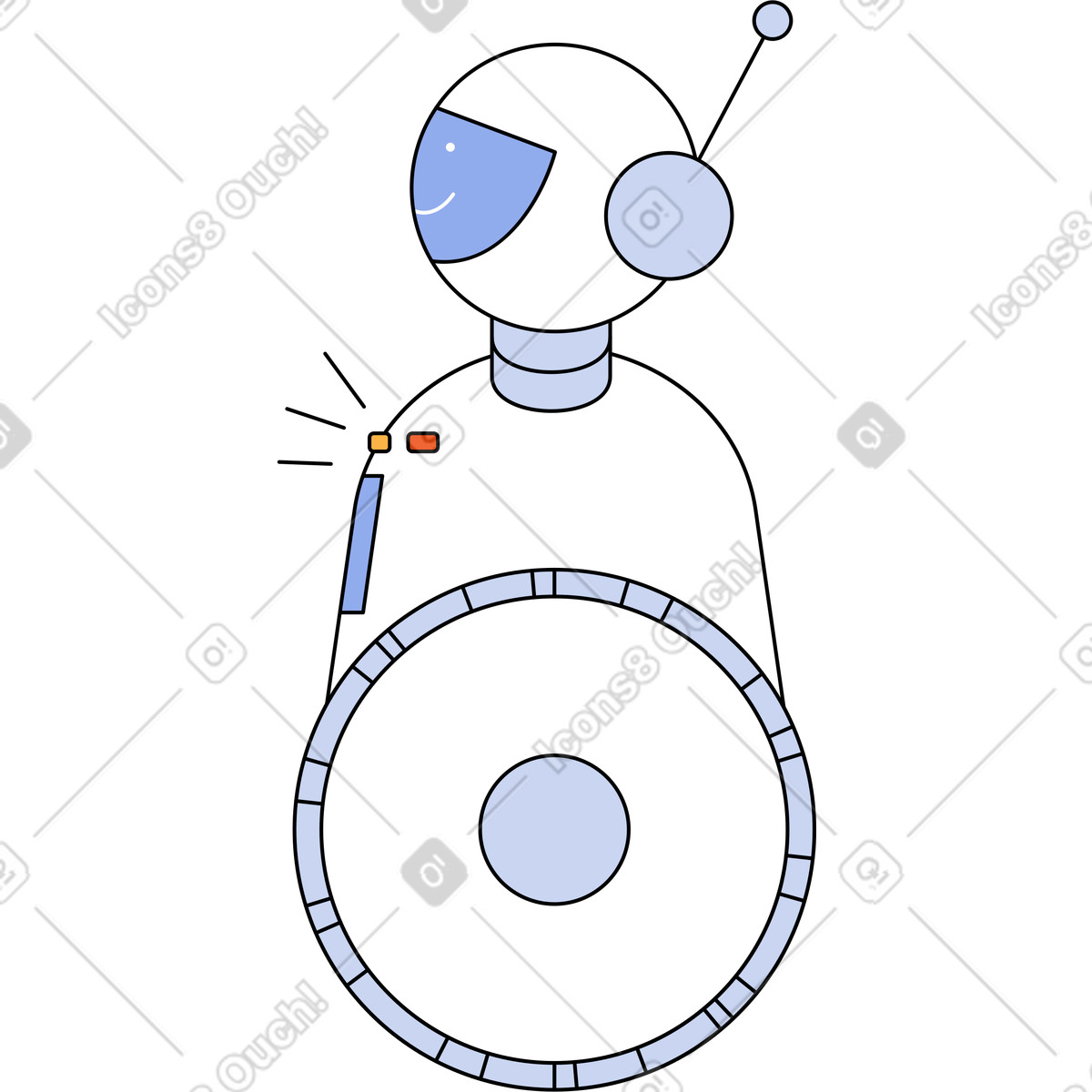 Ilustração de Robô sorridente em no estilo Bloom para baixar em PNG, SVG