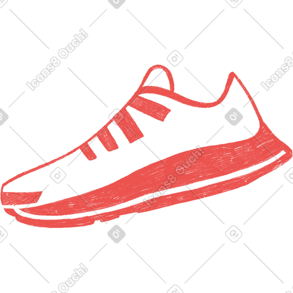 下载 Biro 风格的 Red sneaker 插画，支持 PNG、SVG 格式