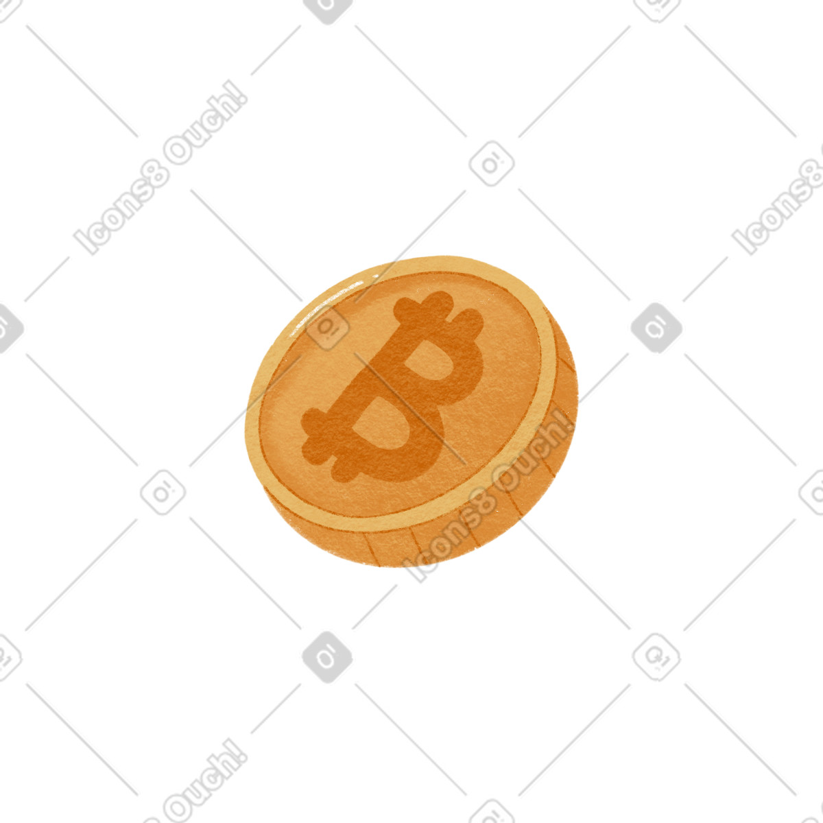 Иллюстрация Bitcoin yellow coin в стиле Woolly — скачать в форматах PNG, SVG