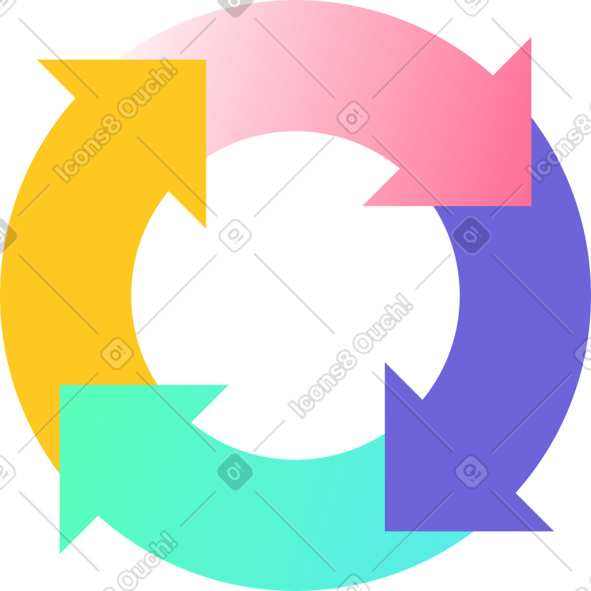 Illustration Cycle de flèche dans le style Bright à télécharger aux formats PNG, SVG
