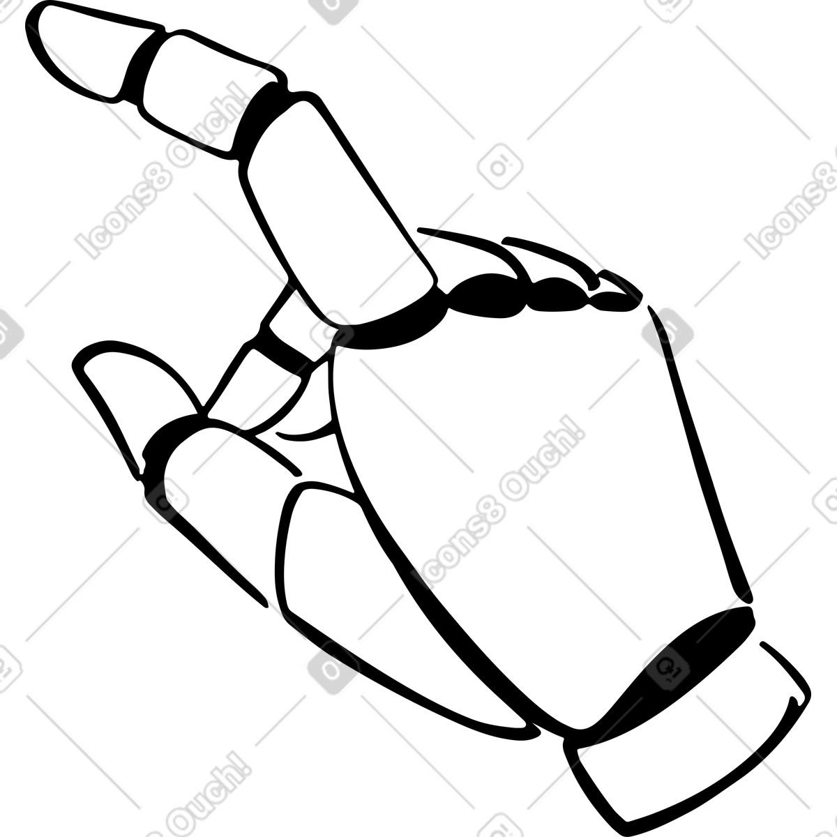 Robot hand illustration in Line style download in PNG, SVG