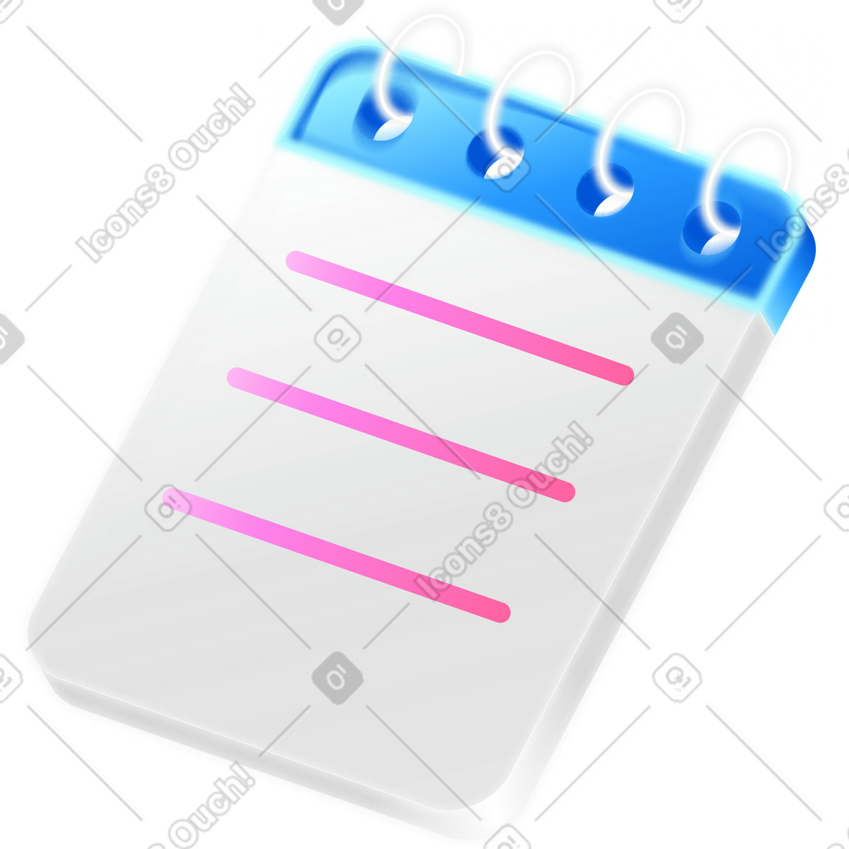 Notepad illustration in Burst style download in PNG, SVG