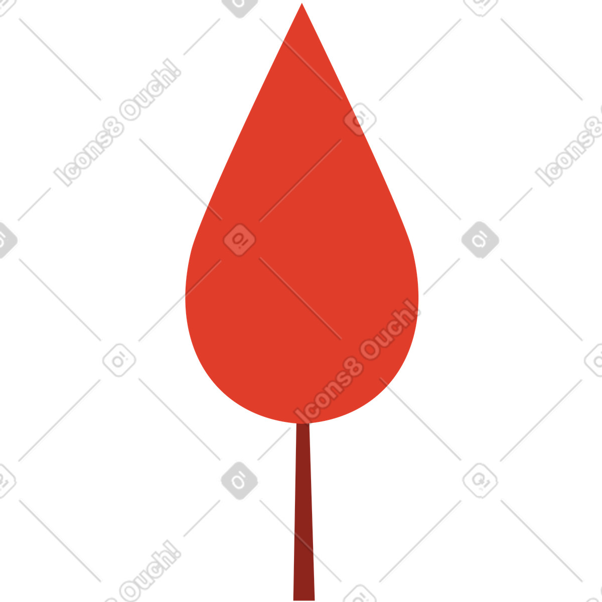 Burgundy 스타일의 나무 잎 일러스트레이션 PNG, SVG 다운로드