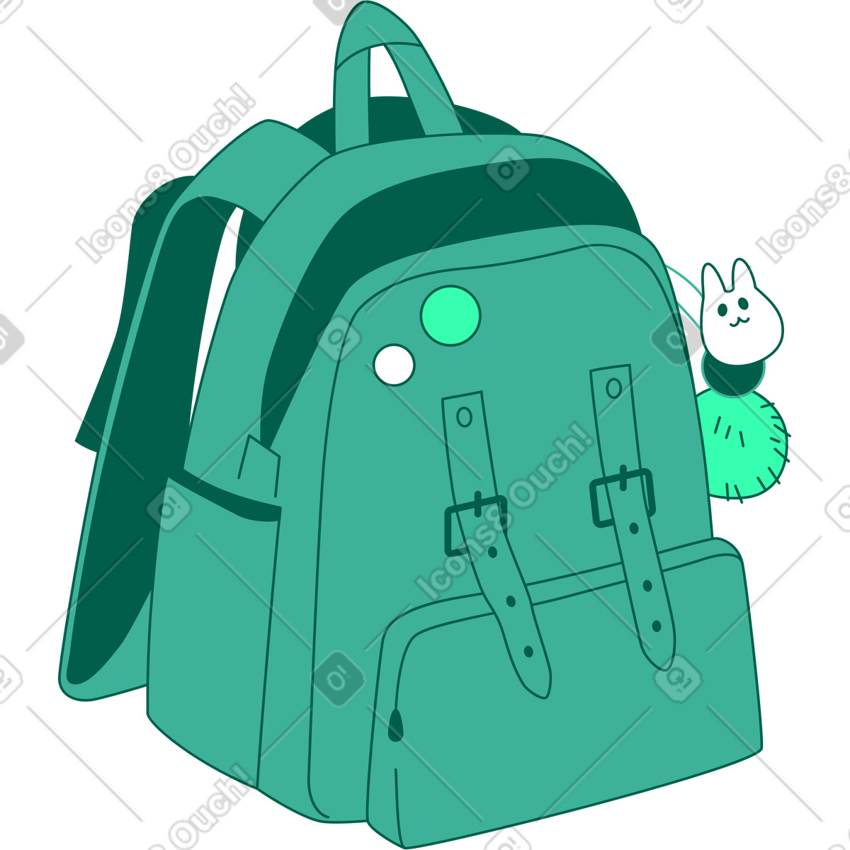 Rucksack-Illustration im Storyline-Stil als Download in PNG, SVG