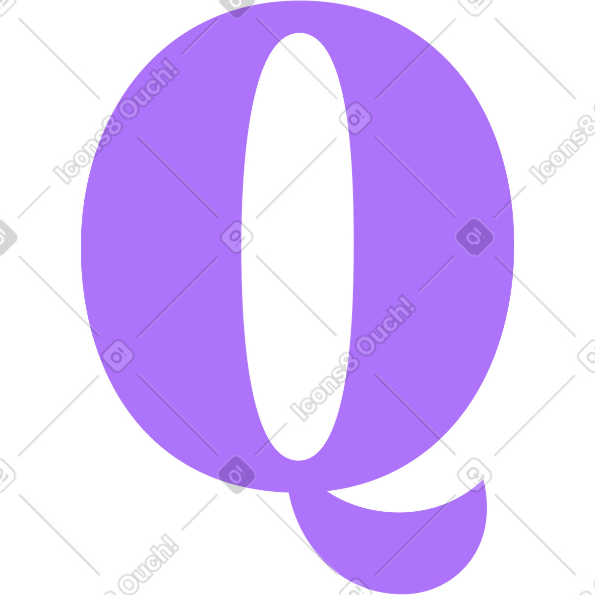 Letter q illustration in Florid style download in PNG, SVG