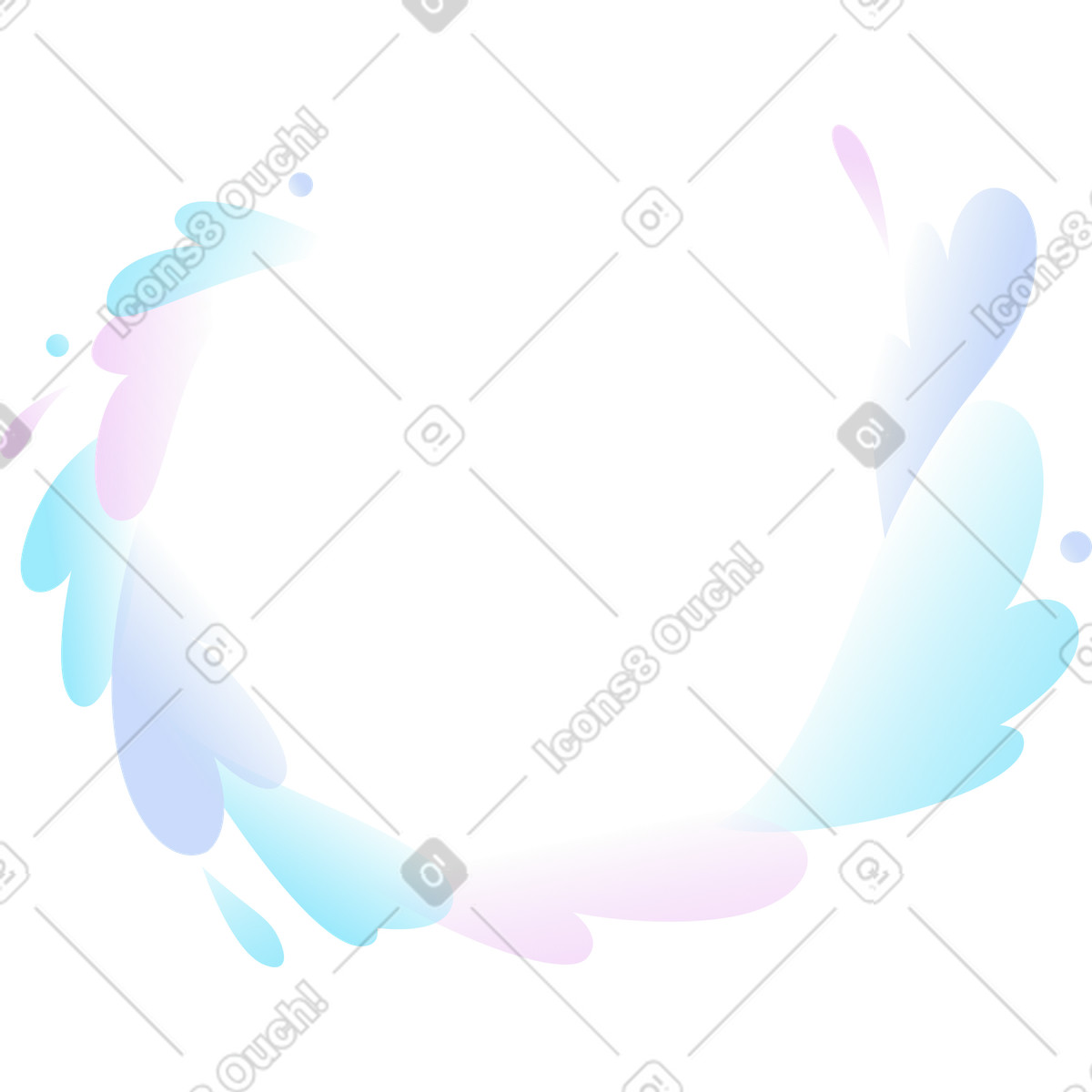 Mehrfarbige pastellwolken, die im kreis angeordnet sind-Illustration Airy-Stil als Download in PNG, SVG