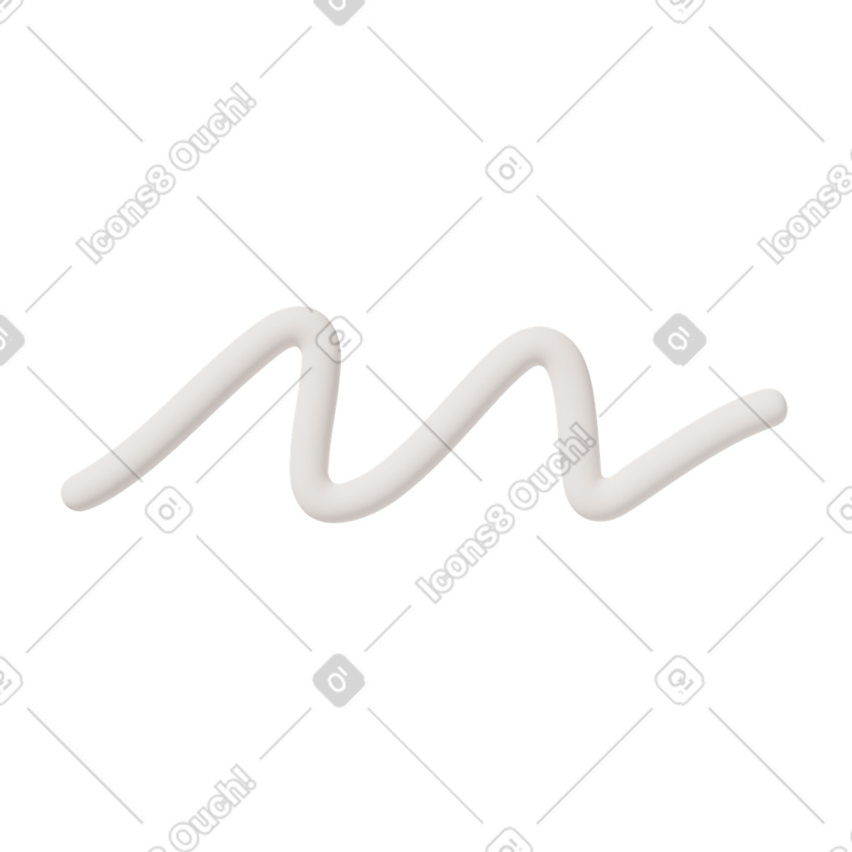 Zickzacklinie-Illustration im 3D Casual life-Stil als Download in PNG, SVG