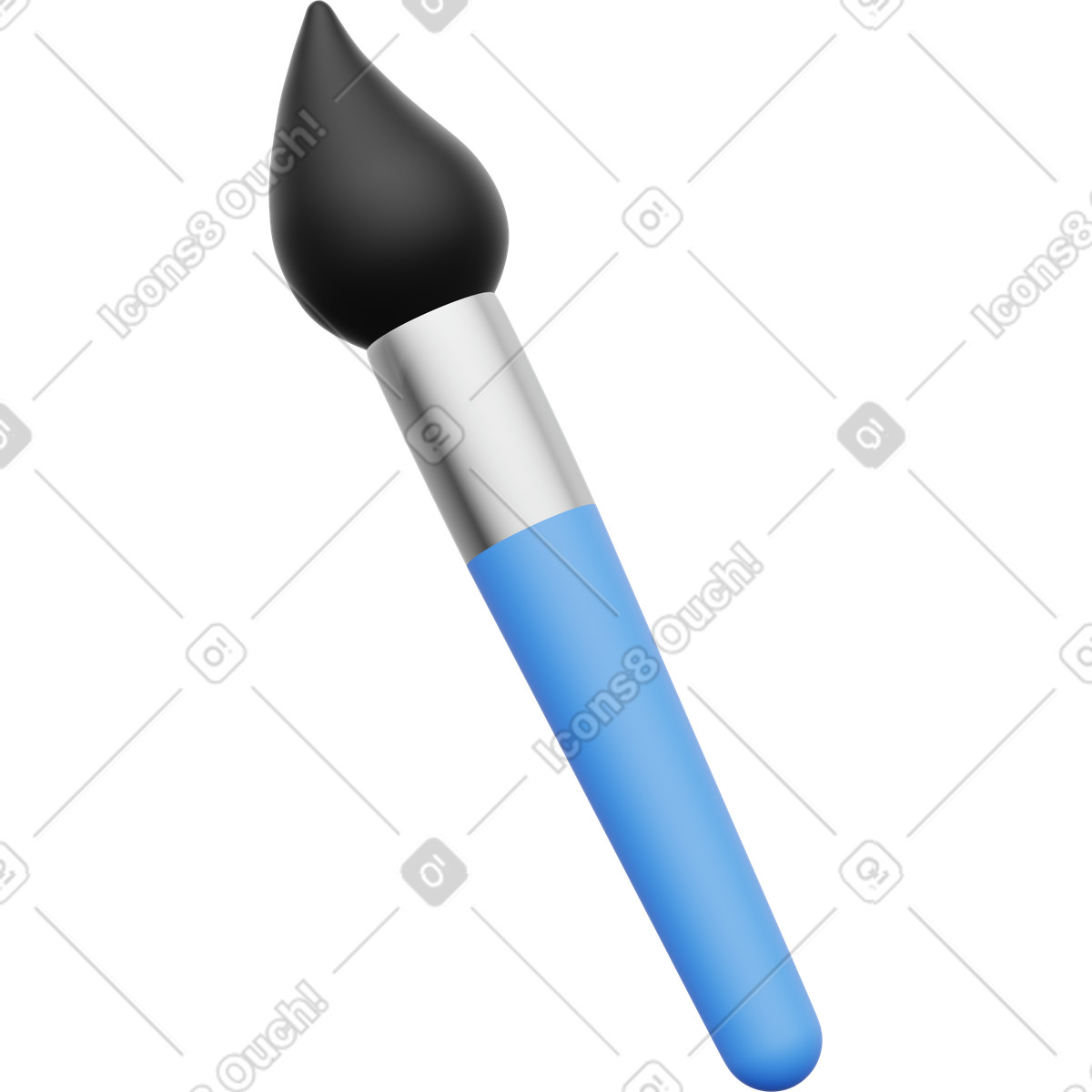 Painting brush drawing tool for artistic creativity illustration in 3D Playful style download in PNG, SVG