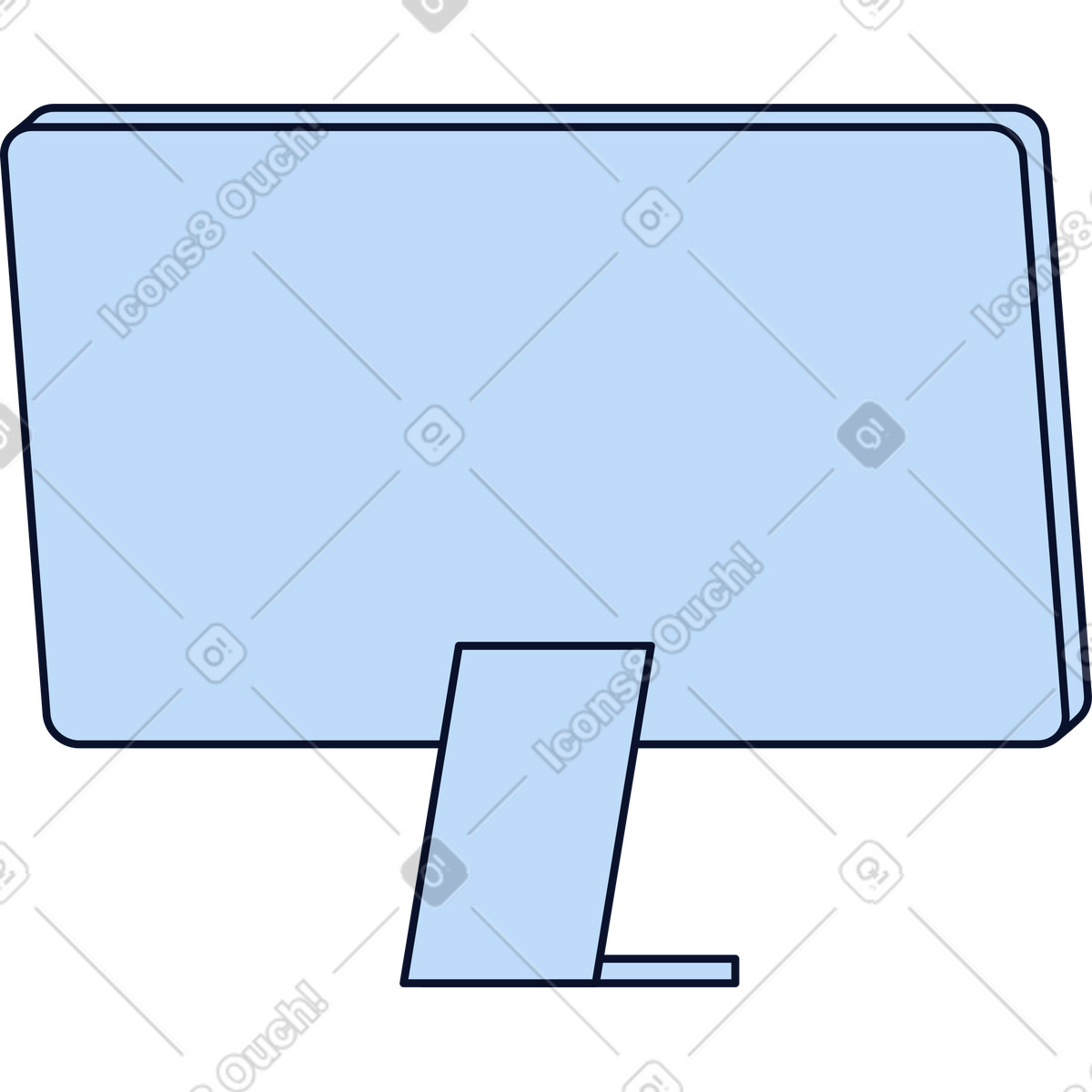 Computer workstation monitor illustration clipart showing large desktop screen