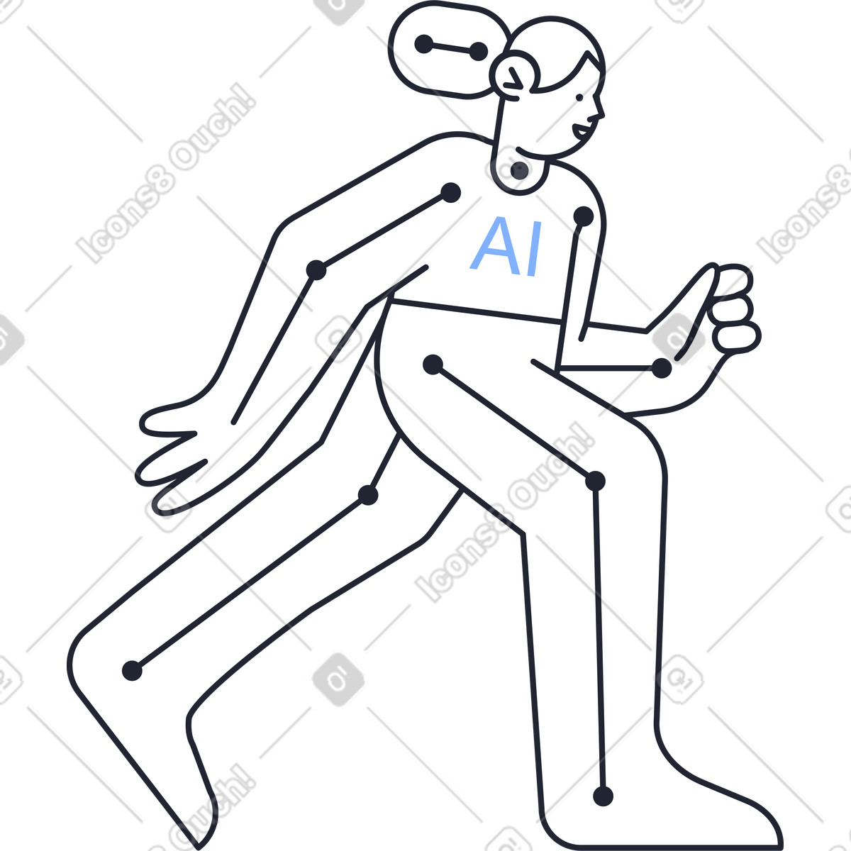 Ilustración Ai chica en estilo Pablita a descargar en PNG y SVG